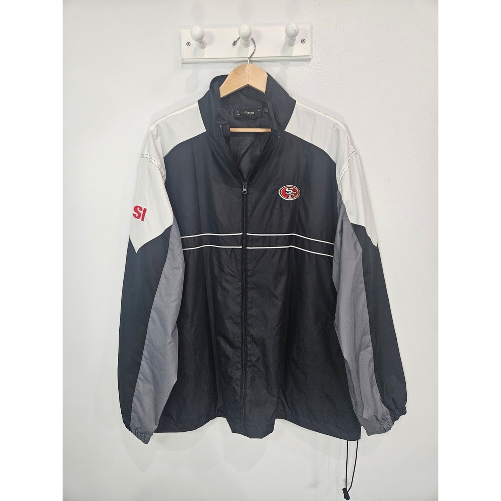 Dunbrooke San Francisco 49ers Mens 2XL Windbreaker Jacket Black Grey Colorblock